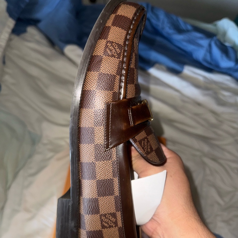 Louis Vuitton Major Loafers 9 U Brown Checkerboard Loafers - Picture 4 of 7